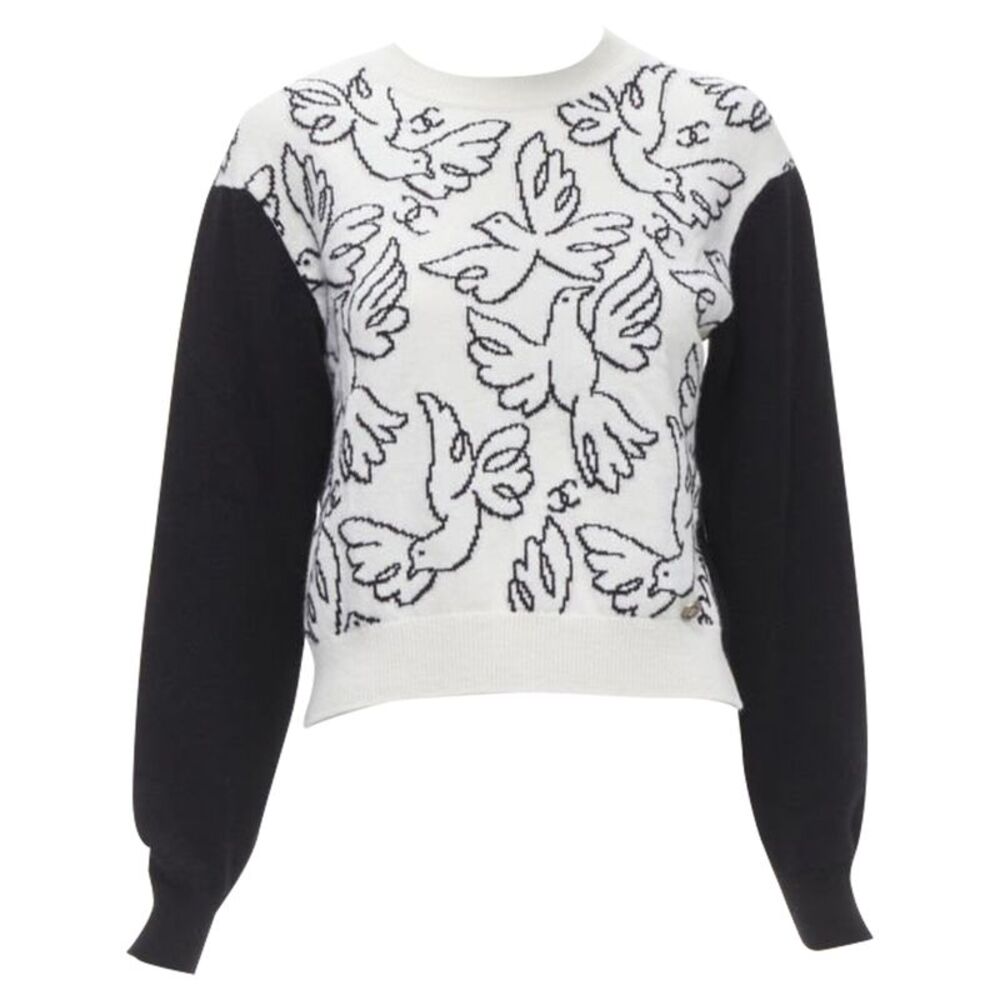 Chanel cashmere Dove bird CC pullover sweater